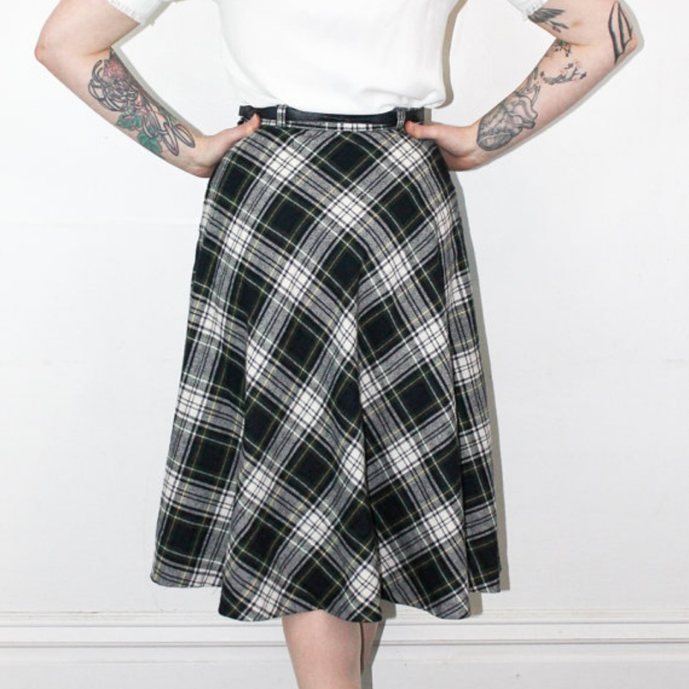 Plaid circle skirt